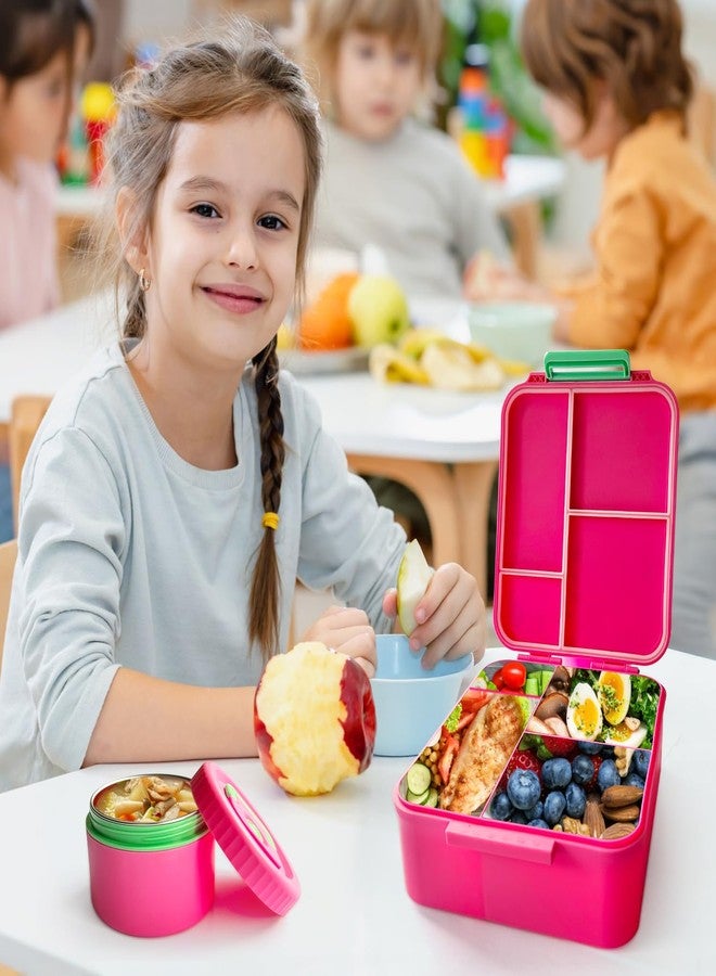 Doiaz Kidz Bento Lunch Box with Soup Thermo, 4 Compartments Lunch Box Containers Leak proof, Insulated Food Jar for Travel Picnic - Image 2